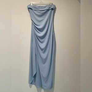 Pretty Garden Strapless Blue Draped Women's Dress Sz‎ L